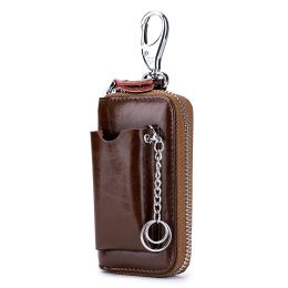 Wallets Leather Keychain Men Women Key Holder Organiser Pouch PU Case Split Car Key Wallet Housekeeper Key Case Mini Card Bag J09