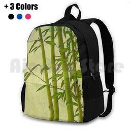 Backpack Zen Bamboo Abstract Pattern With Retro Grunge Feel Outdoor Hiking Waterproof Camping Travel Shoots