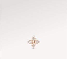 Luxury Brand Designer Rose Gold S925 Silver Diamond Flower Stud Geometric Classic Women's Crystal Rhindiamone Pearl Earrings Wedding jewelry