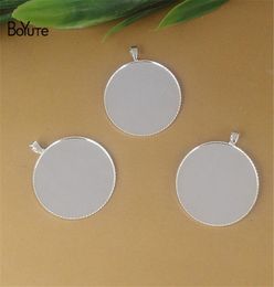 BoYuTe New Product 100Pcs 20MM 25MM Round Cameo Cabochon Base Setting Silver Plated Diy Pendant Blank Bezel Tray Copper Jewellery Fi6324342