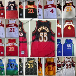 Kide Youth Women Basketball Jerseys 24 Kent 4 Spud 8 Steve Bazemore Webb Smith 21 Dominique 55 Dikembe Wilkins Mutombo Retro Stitched Jersey 1986-87