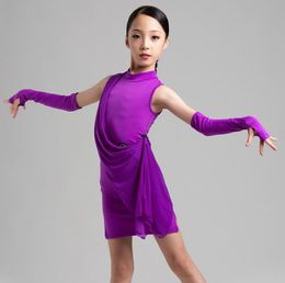 Stage Wear Latina Dress Girls Summer Ballroom Dresses Tango Dance Outfits Mesh Perofrmance Costume Designer Clothes Tap Dancewear 7173375