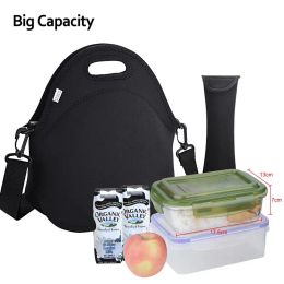 Bags Waterproof Neoprene Lunch Bag Thermal Insulated Lunch Box Tote Cooler Bag Bento Pouch Lunch Container School Food Storage Bags