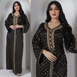 Ethnic Clothing Middle East Fix Rhinestone Series Black Background Bronzing Muslim Eid Al-Adha Arab Ladies