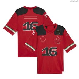 T-shirt da corsa a squadra F1 Forma 1 T-shirt di football stagionali Abbigliamento da gara per auto rosse Fan Jersey Summer Mens Tops X1L7