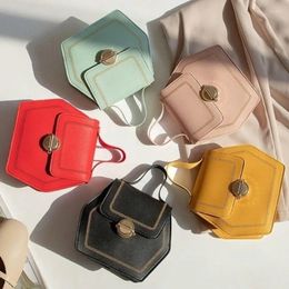 Bag Fashion PU Leather Messenger Small Square Bags Chain Simple Shoulder Hexagonal Diagonal Package Women's Handbag