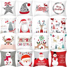 45*45 Christmas Cushion Cover Pillowcase Merry Christmas Decoration Cushion Pillow Cases Home 2023 Xmas Gifts Pillow Covers 240408