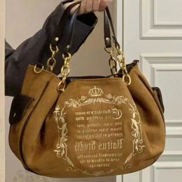 Bags Tote Bag Large Capacity Retro Art Gothic Chain Bag Women's 2024 New Fashion Soft Crossbody Pumpkin Bag