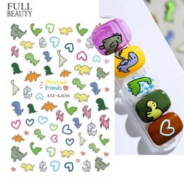 3D Kawaii Dinosaur Nail Art Sticker Cartoon Selfadhesive Decal Cute Design Sliders Manicure Decoration Accessories CHSTZSJ034 240418