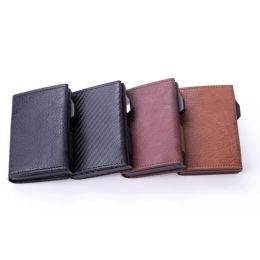 Holders PU RFID Blocking Money Wallet Automatic Popup Credit Card Holder Business Purse Gift Cash Pocket for Men Women