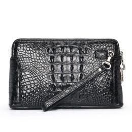 Wallets Luxury Quality Genuine Crocodile back Skin Leather Men Wallet clutch password lock bank card holder businese men clutch