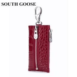 Wallets SOUTH GOOSE Brand Women Leather Zipper Purse Bag Retro Car Key Wallets Fashion Fashion Housekeeper Holders Female Coin Purses