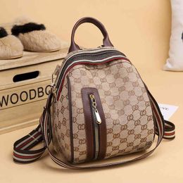 Multi backpack women's double sling shoulder bag three purpose style Jacquard small multi-layer Handbags227a