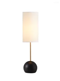 Table Lamps Linen Lampshade Lights Bedroom Bedside Living Room Nordic Study Long Pole Lantern Top Decoration Desk