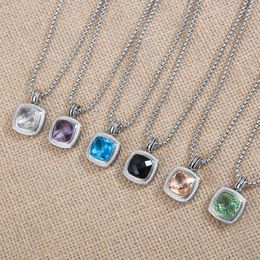 Pendant Necklaces David's Women's Necklace Luxury With Wired Design Black Agate Zircon Fashion Jewellery Party Gift