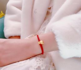 Charm Bracelets Golden Cow Red String Bracelet 2021 Chinese Ox Year Tradition Zodiac Mascot Fortunes Lucky Blessing Fashion14196399