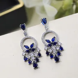 Stud Earrings Charm Famous Pure 925 Sterling Silver Fashion Butterfly Drop Dangle 5A Zircon Designer For Women Jewellery