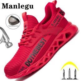 Steel Toe Safety Shoes for Men Women Lightweight Work Sneakers Puncture Proof Work Shoes Unisex Coustruction Safety Work Boots 240419