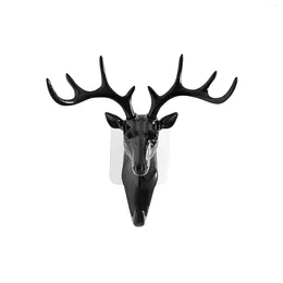 Decorative Figurines Stags Head Hook Wall Hanger Clothes Rack Key Holder Resin Nice Happy