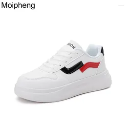 Casual Shoes Moipheng Leisure White For Women Lace-up Leather Platform Sneakers Female Breathable Walking Sport Zapatillas Mujer