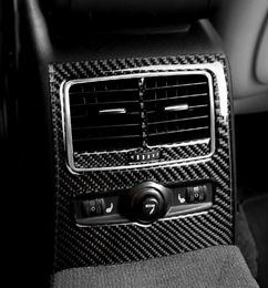 Car Interior Carbon Fibre Stickers Rear Air Condition Vent Trim Cover Decals Car Styling for A6 C5 C6 2005-2011 Accessories4493392