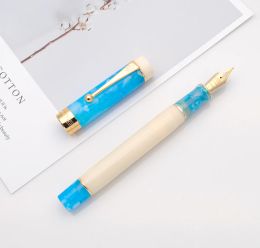 Pens 2022 Jinhao New Centennial 100 Fountain Pen 18KGP Golden Plated M Nib Resin Ink Pen With A Converter Business Office Gift Pen