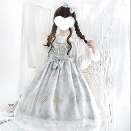 Casual Dresses Old Cross Pattern JSK Camisole Dress Lolita Lace Bow