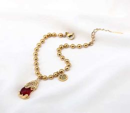 Red silk bracelet women039s titanium steel Zhaocai transshipment round bead bracelet fashion versatile crystal hand jewelry9051570