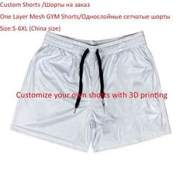 Men's Shorts Customized gym shorts womens classic sportswear designed by yourself summer print basketball running training 6XL mesh shorts J240325