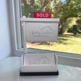 Holders 1 PCS Name Card Holder Acrylic For Realtor Display Your Own Personalised Business Cards Real Estate