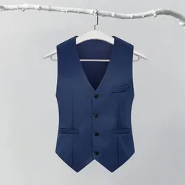 Men's Vests Solid Color Suit Vest Elegant Slim Fit V-neck For Leisure Party Banquet Dress Sleeveless Single Workwear