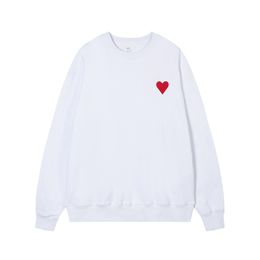 2024 Spring and Autumn New Women's Pullover Casual Heart Embroidery Design Terry Cotton O-Neck Pure Cotton Sweater Unisex Versatile Fashion Top Jacket