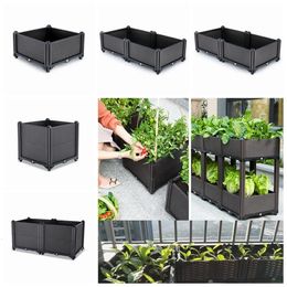 Assembled Vegetables Grow Pot Raised Garden Bed Veg Planting Box Large Rectangular Flower Pots Indoor Balcony Crop Planters 240410