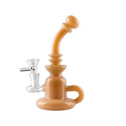 Headshop214 GB046 Colored Glass Bong Dab Rig Smoking Pipe About 18.5cm Height Bubbler Water Bongs 14mm Male Quartz Banger Nail Tobacco Dome Glass Bowl