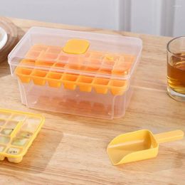 Baking Moulds Food Grade Ice Mould Cube With Lid Bin Set For Freezer Reusable Tray Scoop Whiskey Cocktail Coffee