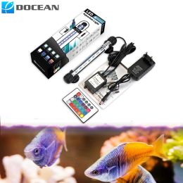 Aquariums DOCEAN EU/UK/Plug 18CM 2W RGB Aquarium Fish Tank Light Waterproof 5050 SMD LED Bar Light Fish Lamp Submersible Remote Controller