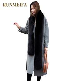 RUNMEIFA Solid Color Simulation Fox Fur Pashminas For Women Winter Warm Scarf Collar Shawl Wraps Female Stole Noble Fur Scarves 205205654