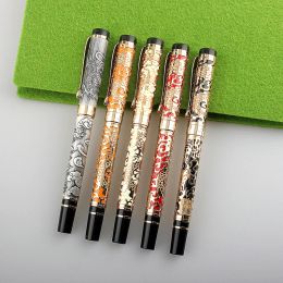 Pens Jinhao Dragon Fountain Pen Luxury Gold Trim Iraurita Tip Medium Writing Jin Hao 5000 Office Signature School Calligraphy