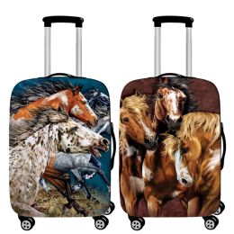 Accessories Thicken Elastic Luggage Cover Cute Horse Pattern Baggage Cover Suitable 19 32 Inch Suitcase Case Dust Cover Travel Accessories