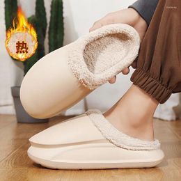 Slippers Cotton Winter Plush Insulation Shoes Cross-border Couple's Home Wear Waterproof Thick Sole