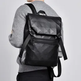 Backpack 2024 Solid Black Men's Backpacks Cool Streetwear Style Man Harajuku Large Capacity School Bags Waterproof For Men