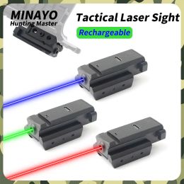 Scopes Tactical Green/Blue/Red 532nm Laser Dot Sight for 20mm Picatinny/Weaver Gun Rail for Pistol/Shotgun/Rifle Hunting Rechargeable