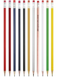 China Cheap Assorted color Golf el Restaurant Promotional Personalised Economy rectangular Round Pencils with Eraser Custom Log2474962