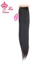 Queen Hair Products Brazilian Virgin Human Straight Hair Silk Base Closure4815543