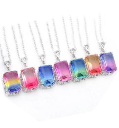 Mixed Watermelon Tourmaline Pendants Silver 925 Necklace Pendants Women Elegant Stylish Jewellery New8187762