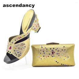 Dress Shoes Latest Africa Shoe And Bags Set Decorted With Rhinestone Italian Design For Women 2024 Luxury Designer Shoes1