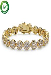 Hip Hop Designer Jewelry Mens Gold Bracelets Luxury Bangles Iced Out Diamond Tennis Bracelet Style for Love Rock Link Chain5004119