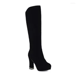 Boots BLXQPYT Botas De Mujer 2024 Big Size 33-43 Knee Thigh High Heels Winter Women Shoes Zipper Platform Long A73