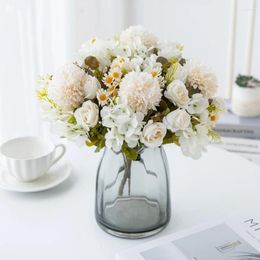 Decorative Flowers 1Pc Chamomile Combination Artificial For Christmas Wreath Home Dining Table Bonsai Decoration Wedding Arch Accessories