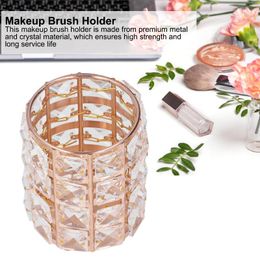 Storage Boxes Makeup Brush Holder Crystal Metal Durable Elegant Style Wide Application Pen For Pencil Jewelry